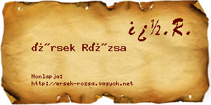 Érsek Rózsa névjegykártya